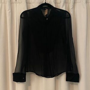 Boss Classic Black Sheer Blouse
